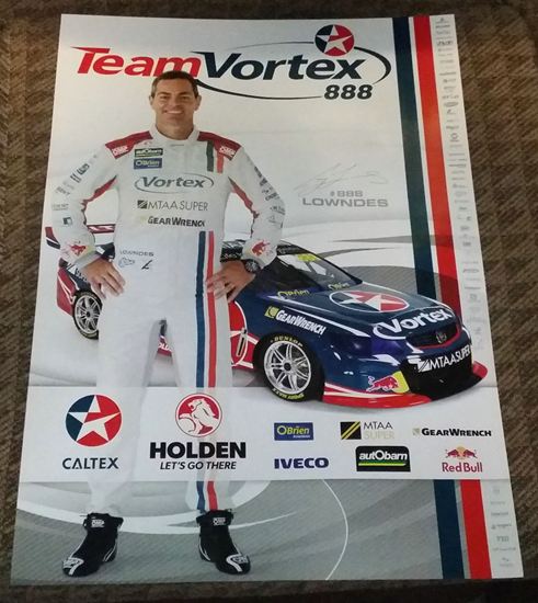 Picture of 2016 TEAM VORTEX RACING 888 CRAIG LOWNDES POSTER V8 SUPERCARS HOLDEN COMMODORE